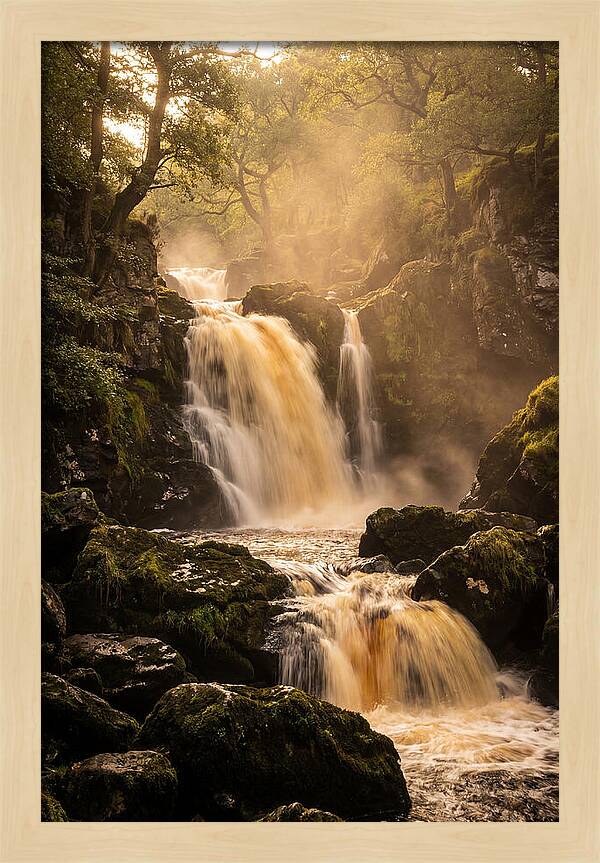 Dramatic Amber Waterfall