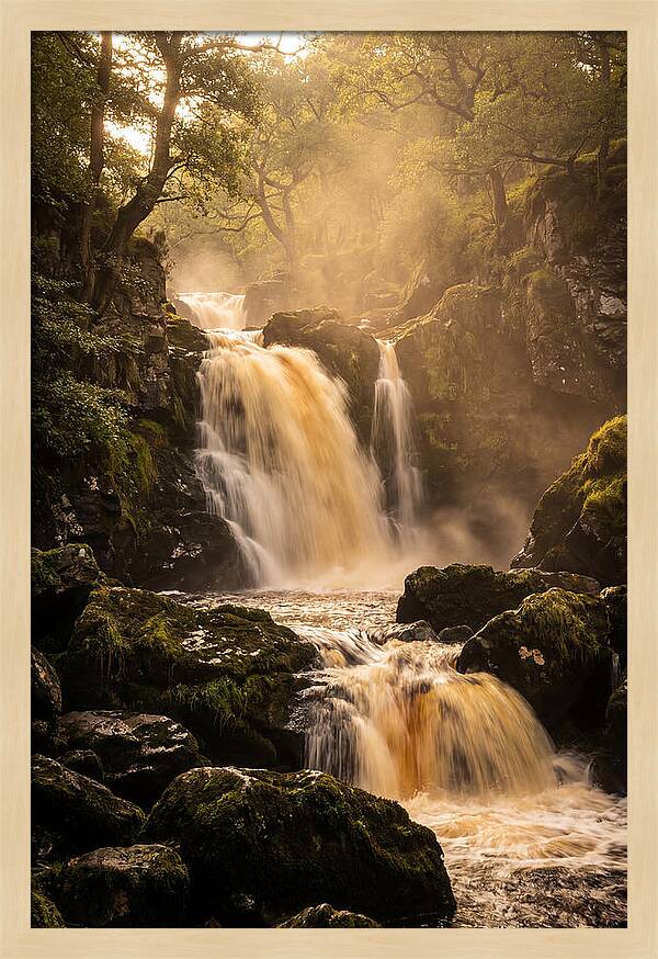 Dramatic Amber Waterfall