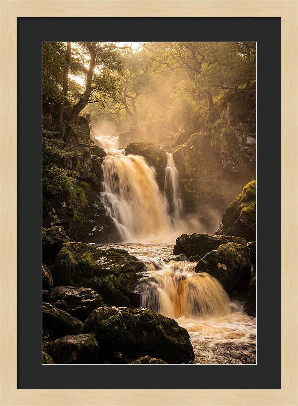 Dramatic Amber Waterfall