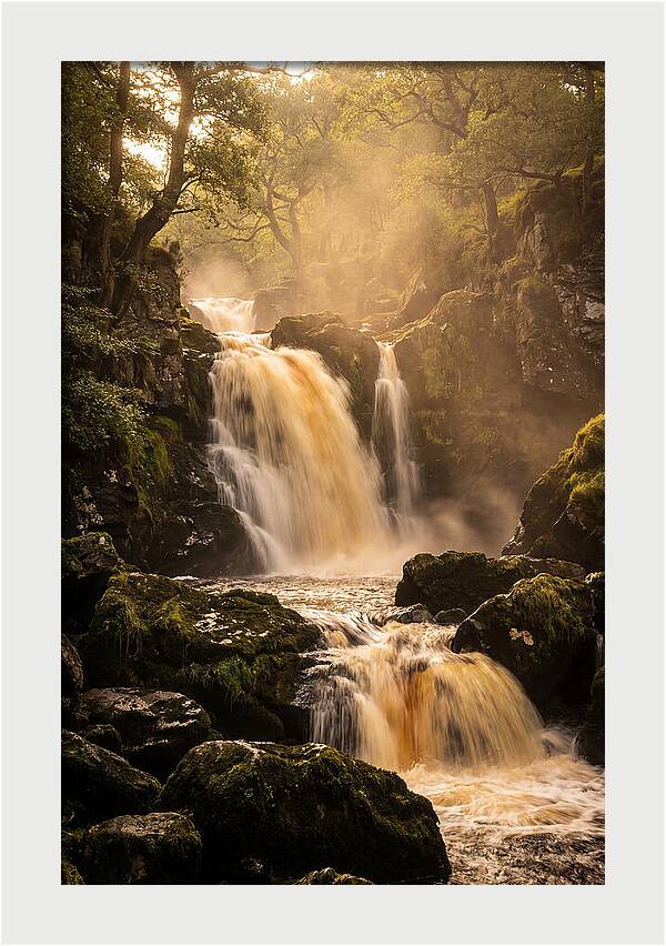 Dramatic Amber Waterfall