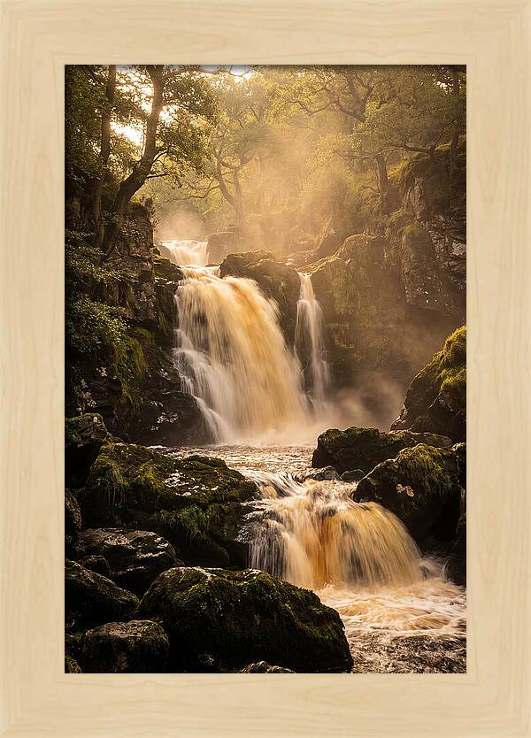 Dramatic Amber Waterfall