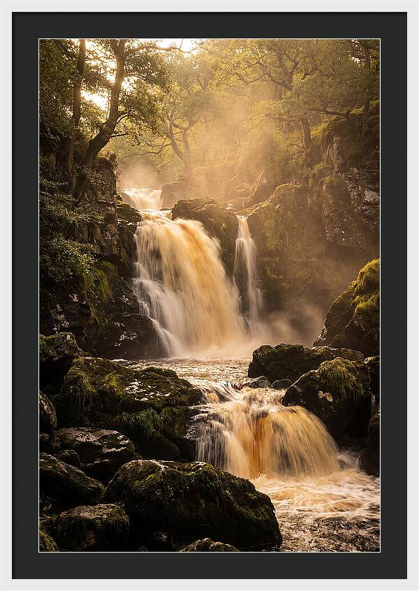 Dramatic Amber Waterfall