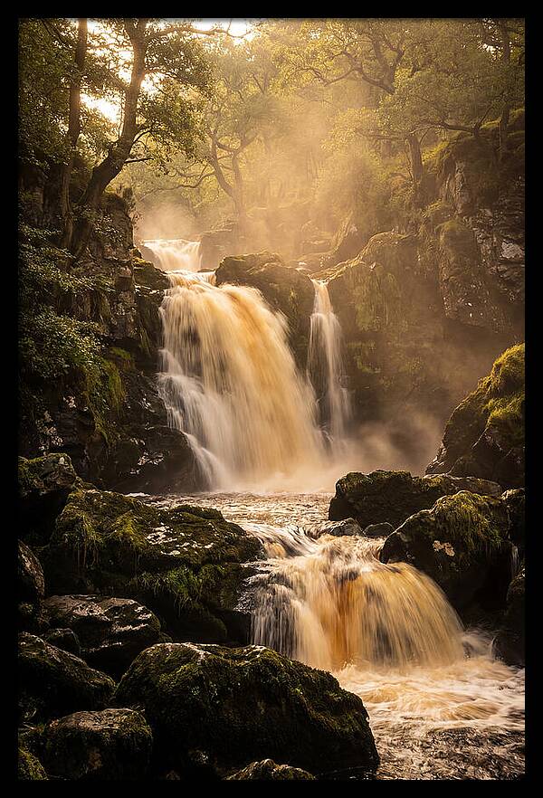 Dramatic Amber Waterfall
