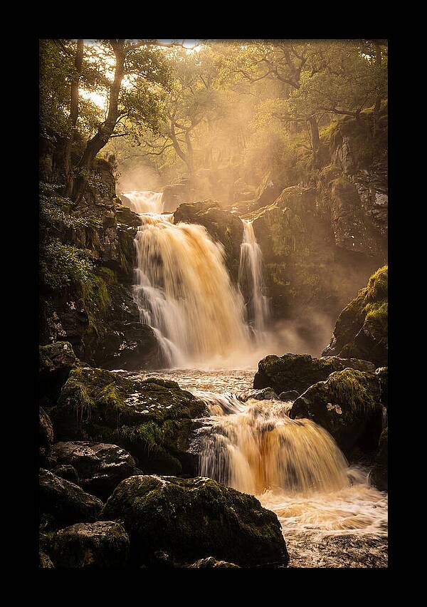 Dramatic Amber Waterfall