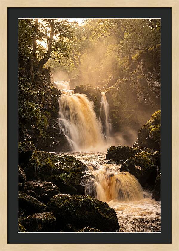 Dramatic Amber Waterfall