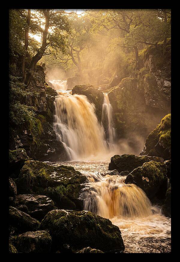 Dramatic Amber Waterfall