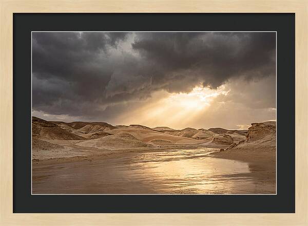Dramatic Golden Light Through Thunderstorm