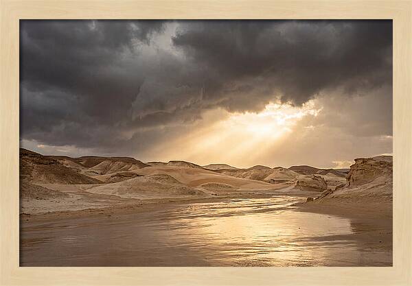 Dramatic Golden Light Through Thunderstorm