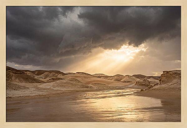 Dramatic Golden Light Through Thunderstorm