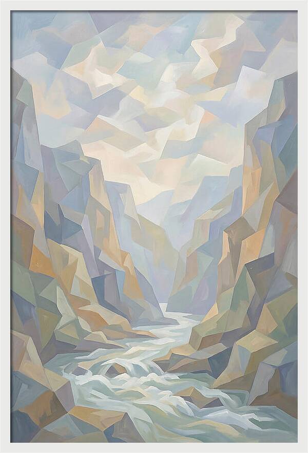 Dramatic Gorge With Rushing River