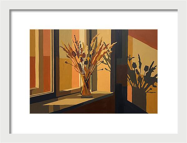 Dried Grass Bouquet In Autumn Sunlight