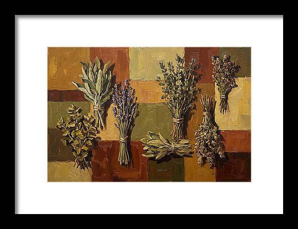 Dried Herbs Bundled Together