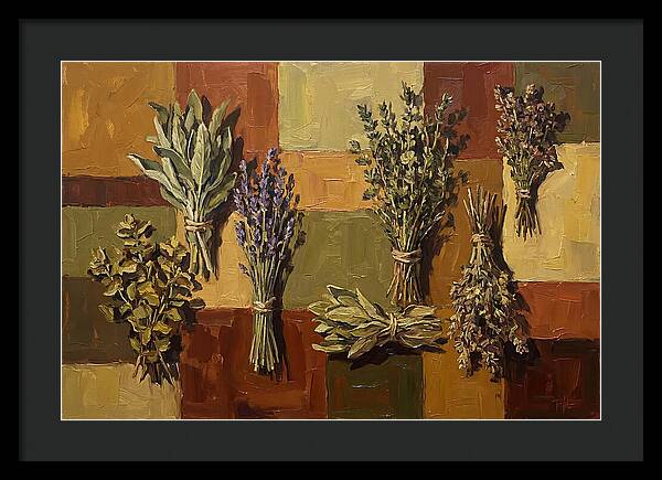 Dried Herbs Bundled Together