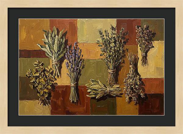 Dried Herbs Bundled Together