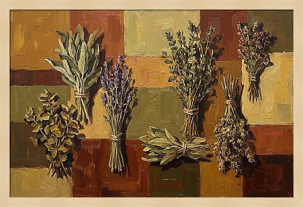 Dried Herbs Bundled Together