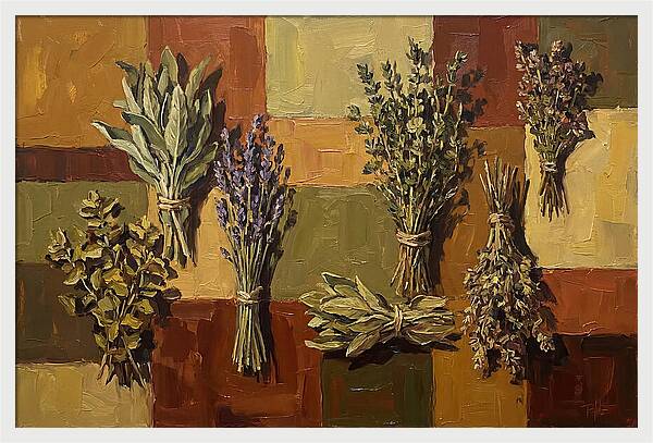 Dried Herbs Bundled Together