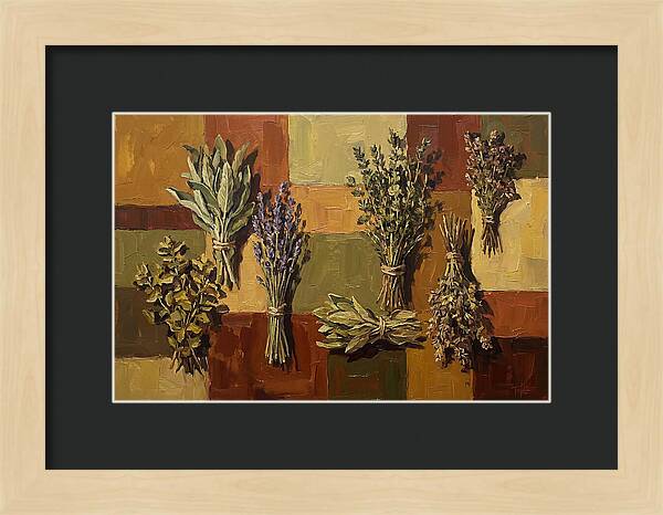 Dried Herbs Bundled Together