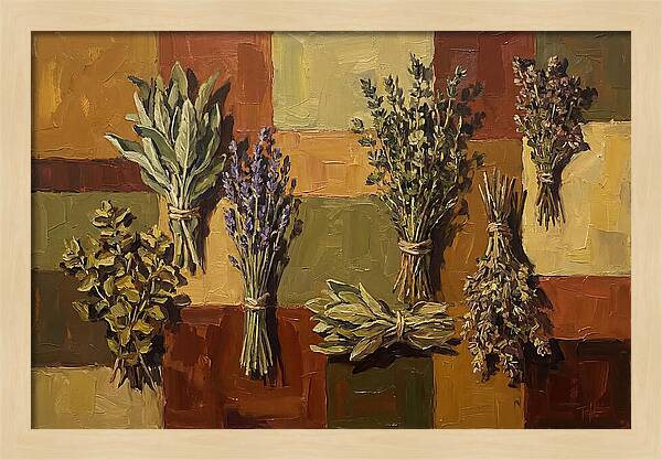 Dried Herbs Bundled Together