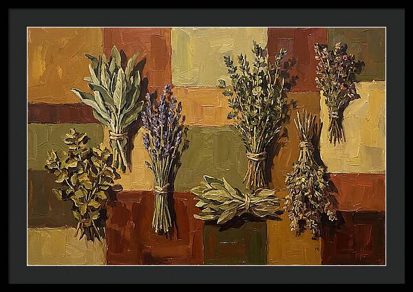Dried Herbs Bundled Together