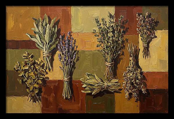 Dried Herbs Bundled Together