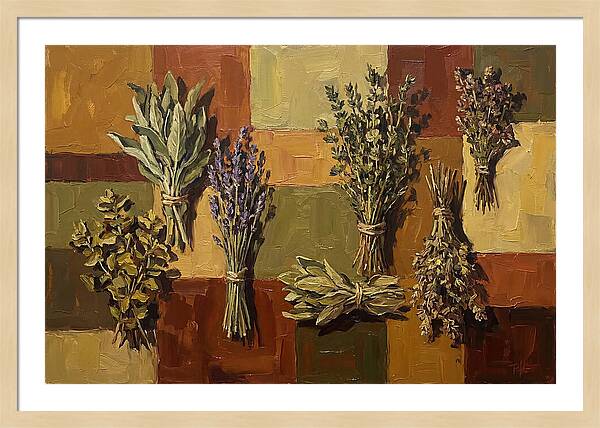 Dried Herbs Bundled Together