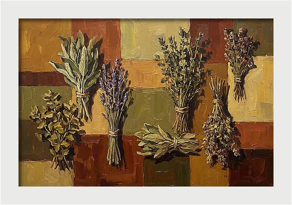Dried Herbs Bundled Together