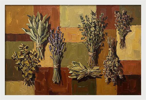 Dried Herbs Bundled Together