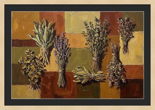 Dried Herbs Bundled Together
