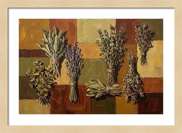 Dried Herbs Bundled Together
