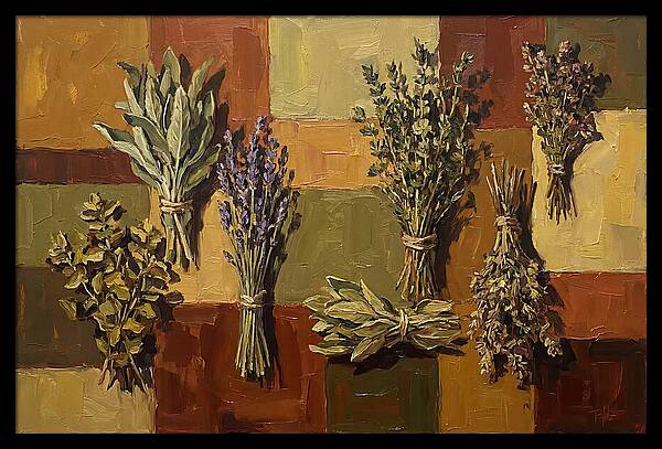 Dried Herbs Bundled Together