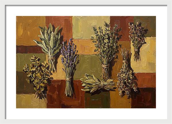 Dried Herbs Bundled Together
