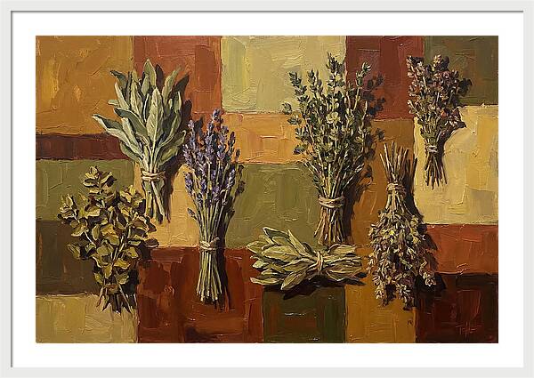Dried Herbs Bundled Together