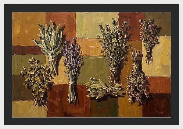 Dried Herbs Bundled Together