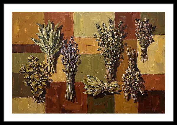 Dried Herbs Bundled Together