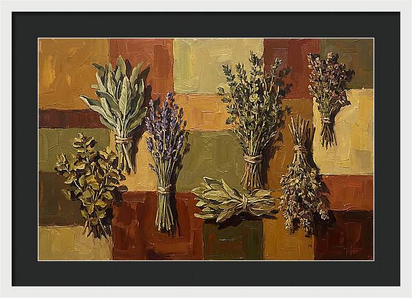 Dried Herbs Bundled Together