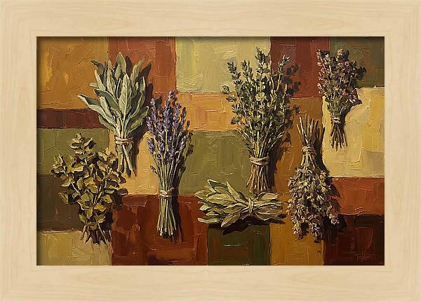 Dried Herbs Bundled Together