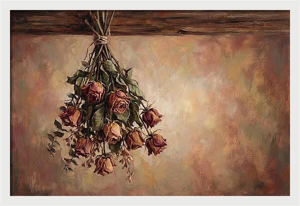 Dried Roses Hanging Elegantly
