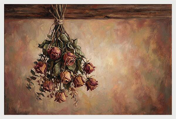 Dried Roses Hanging Elegantly
