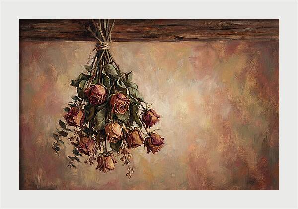 Dried Roses Hanging Elegantly