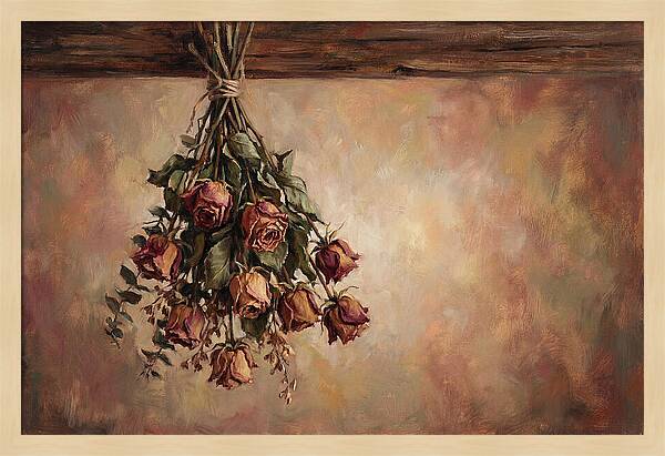 Dried Roses Hanging Elegantly