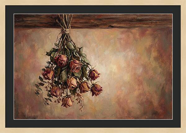 Dried Roses Hanging Elegantly