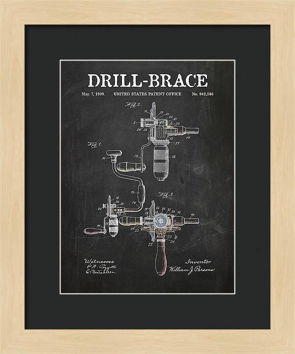 Drill Brace Chalkboard Patent Us942586a