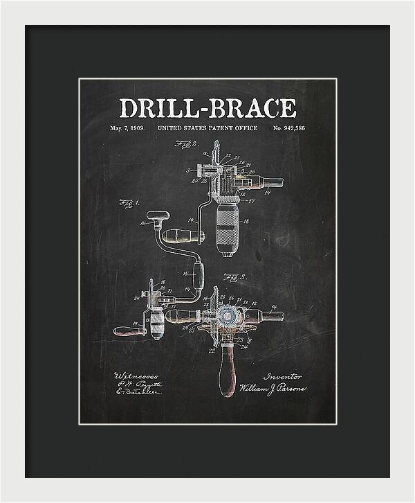 Drill Brace Chalkboard Patent Us942586a