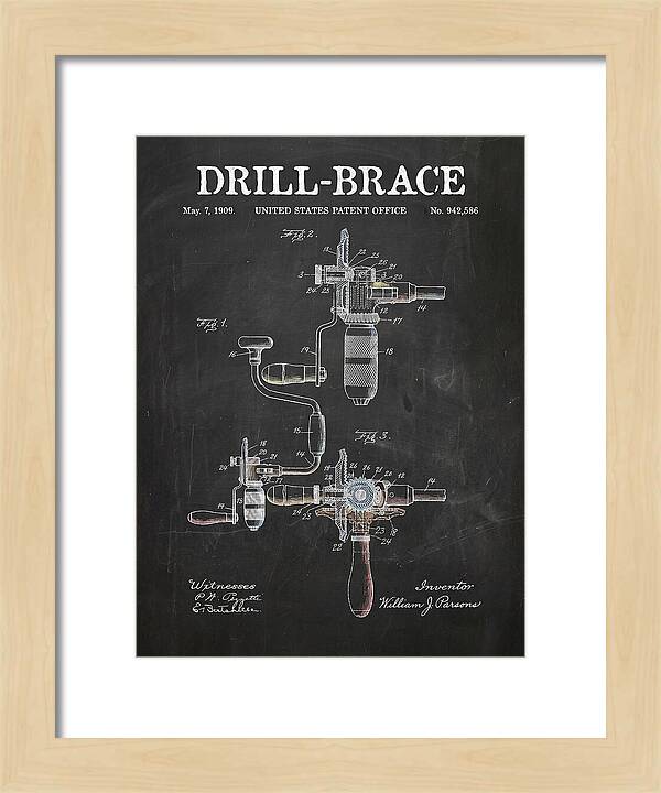 Drill Brace Chalkboard Patent Us942586a