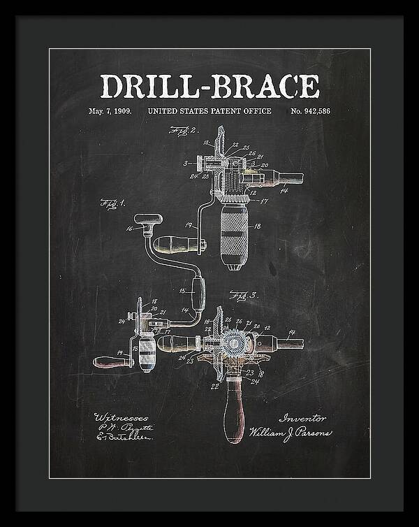 Drill Brace Chalkboard Patent Us942586a