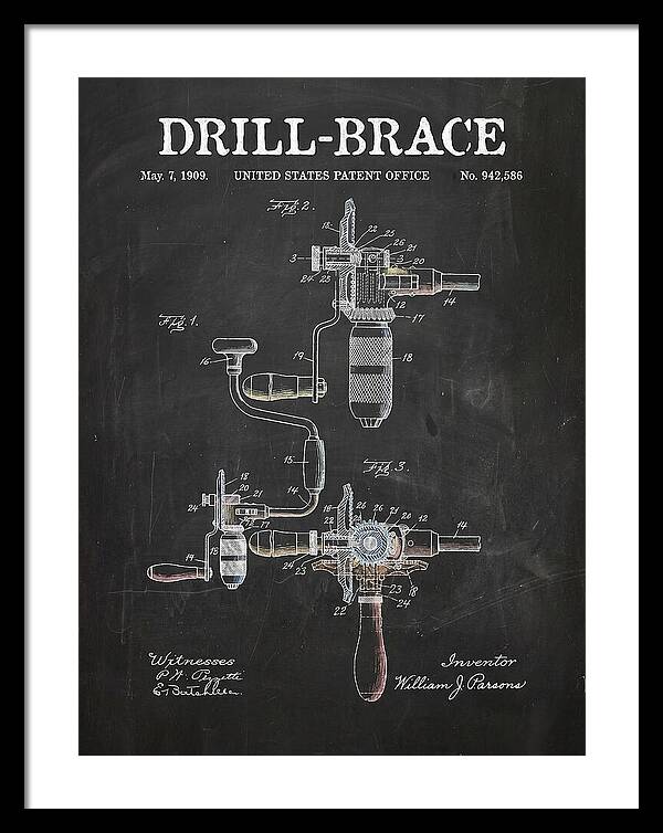Drill Brace Chalkboard Patent Us942586a