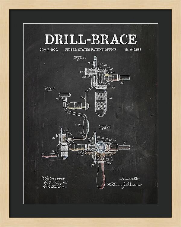 Drill Brace Chalkboard Patent Us942586a