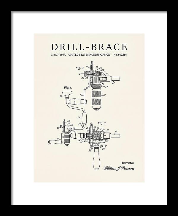 Drill Brace Minimalist Patent Us942586a