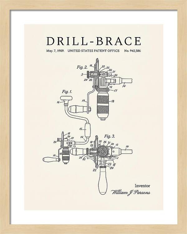 Drill Brace Minimalist Patent Us942586a