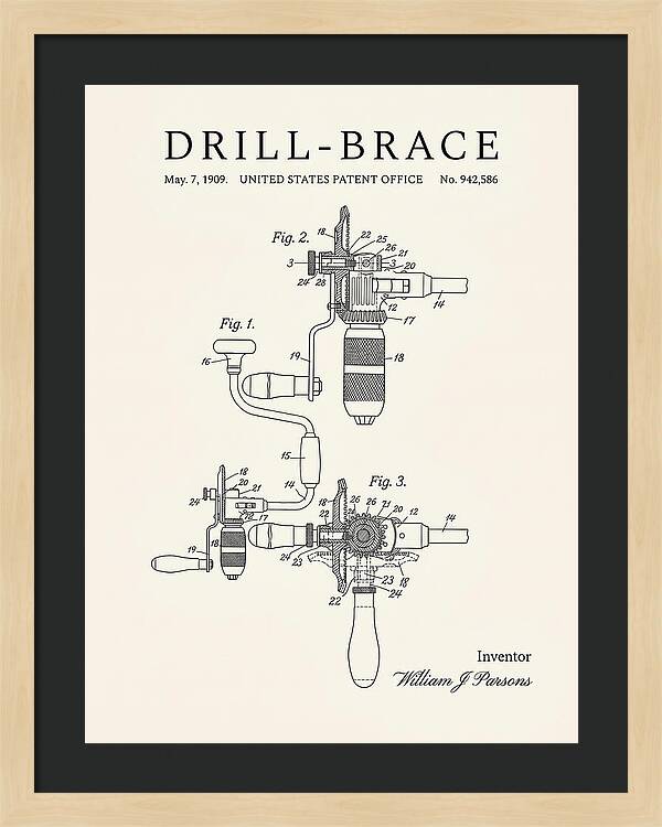 Drill Brace Minimalist Patent Us942586a